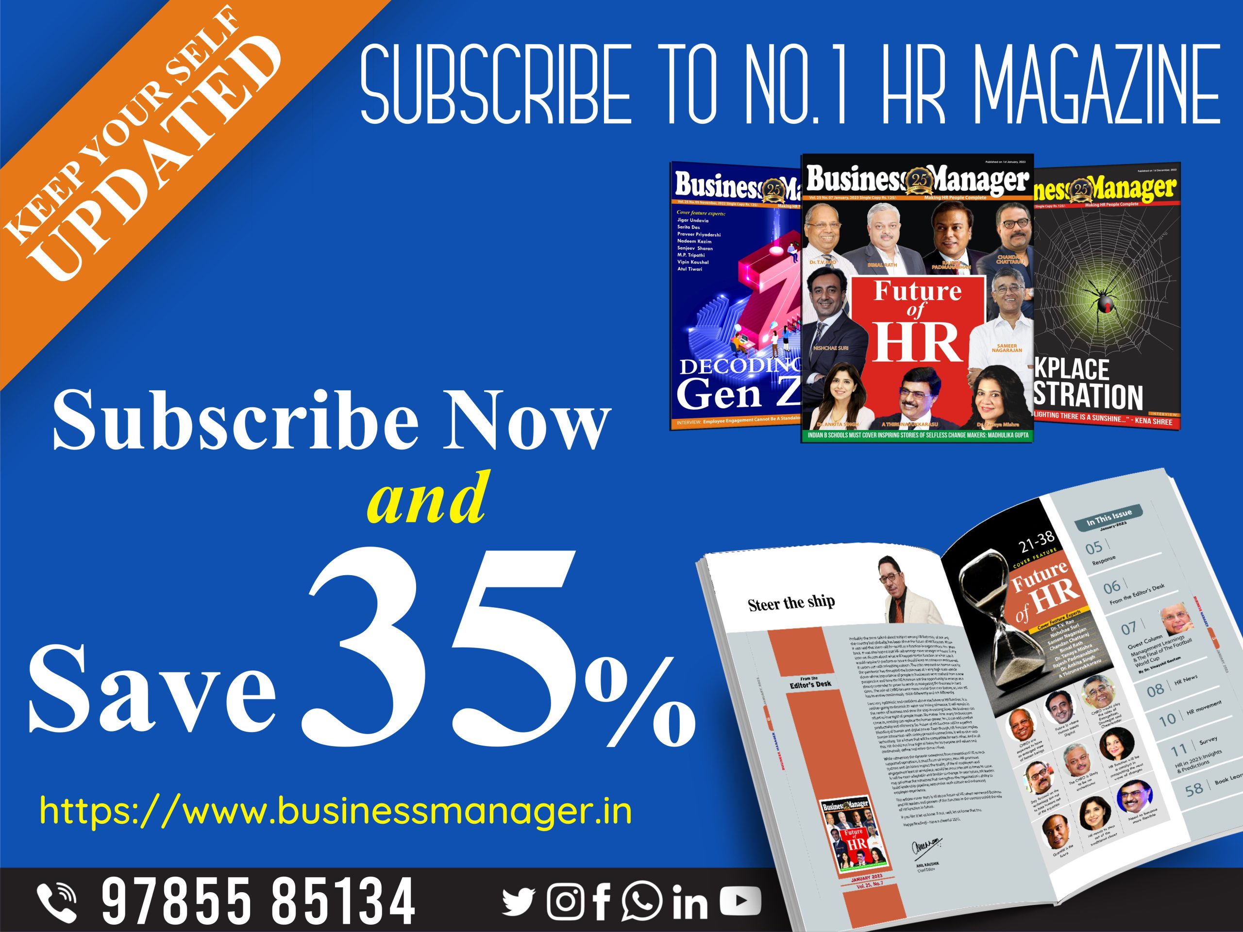 Subscribe to India's Best HR Magazine - Subscribe Now and SAVE 35%